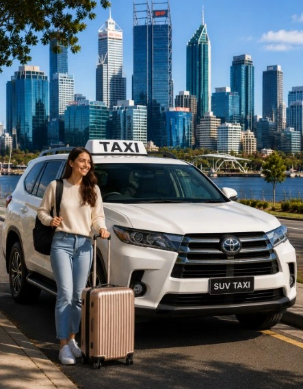 Private Perth city airport taxi for families business passengers and hotel guests